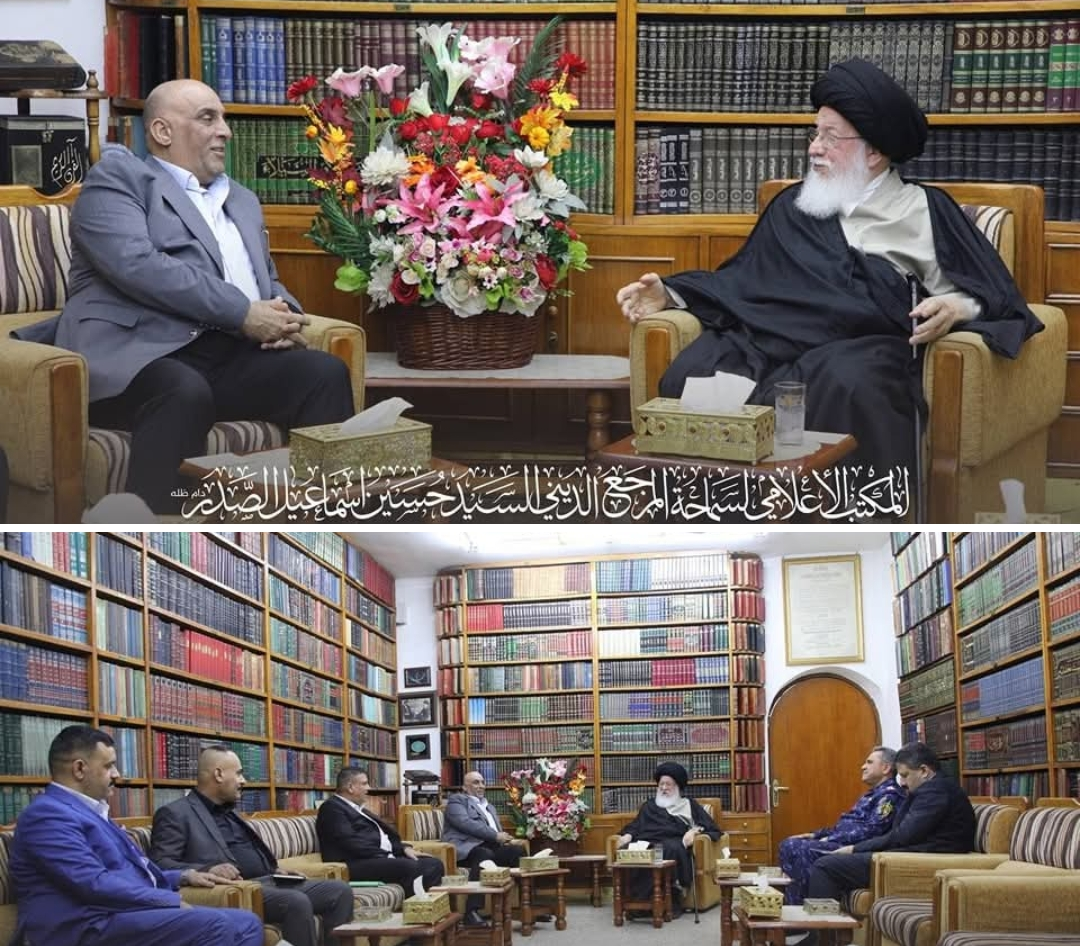 المرجع الصدر يستقبل مدير عام الاحوال المدنية والجوازات والاقامة