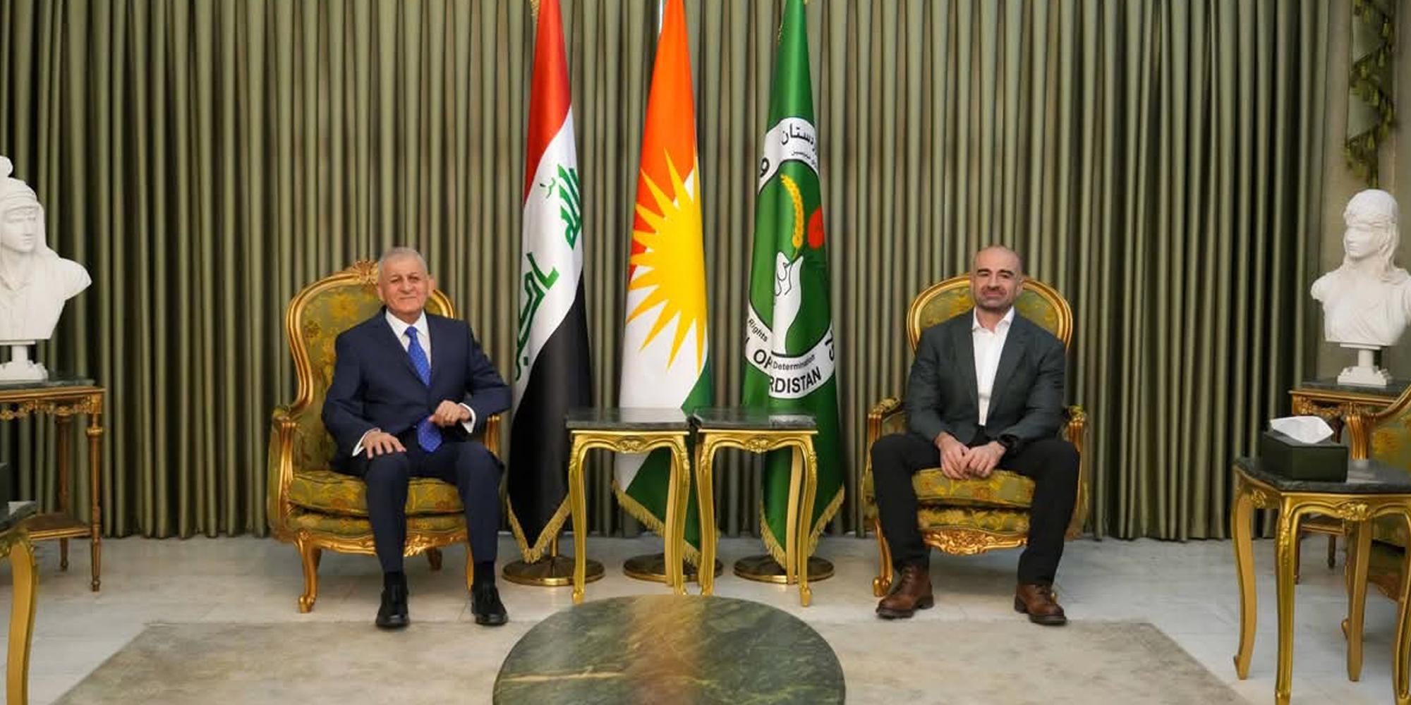 رئيس الجمهورية يلتقي رئيس الاتحاد الوطني الكردستاني