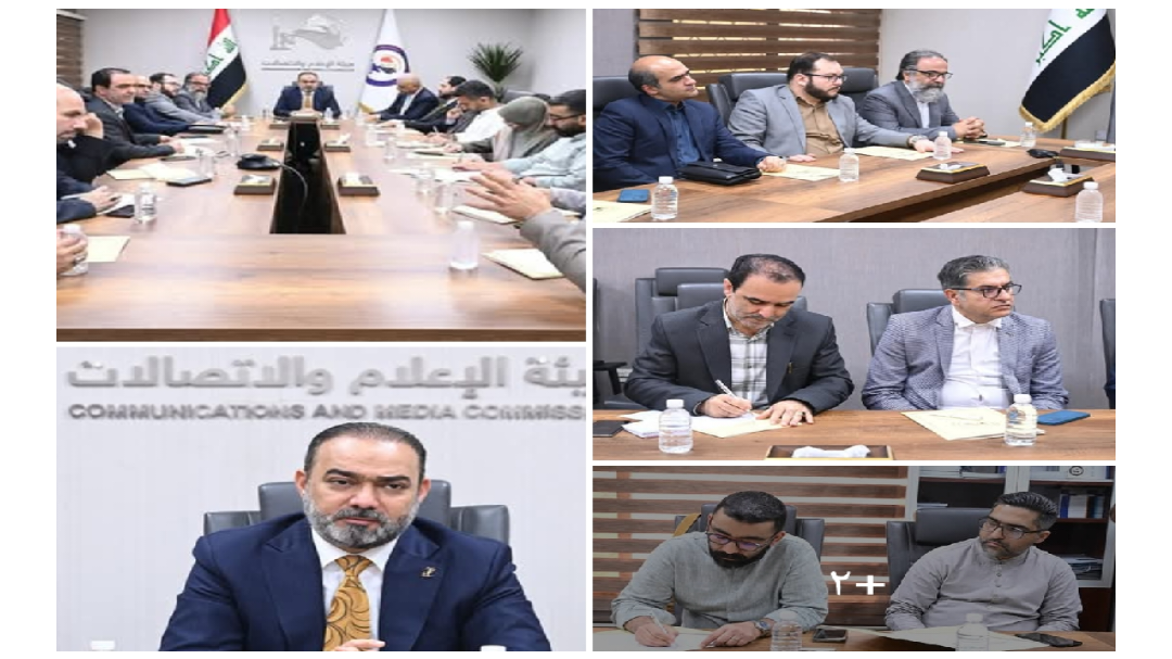 رئيس هيئة الاعلام والاتصالات يبحث مع رؤساء المؤسسات الاعلامية الايرانية سبل تفعيل مذكرات التفاهم المشترك