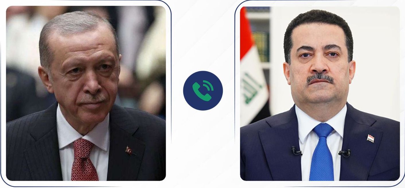 رئيس مجلس الوزراء السيد محمد شياع السوداني يتلقى اتصالاً هاتفياً من الرئيس التركي