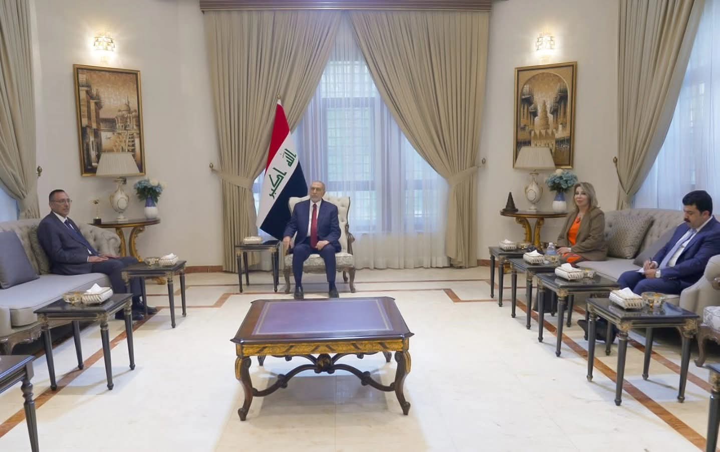 السيد رئيس مجلس النوّاب الدكتور محمود المشهدانيّ يستقبل السفير الفلسطيني في بغداد