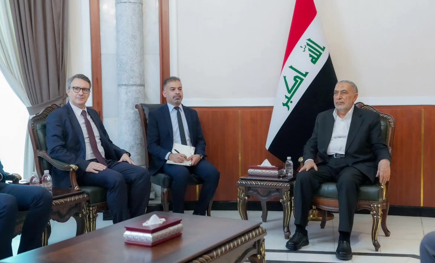 السيد رئيس مجلس النوّاب الدكتور محمود المشهدانيّ يستقبل السفير التركيّ، ويبحث معه ملفّ الإطلاقات المائية