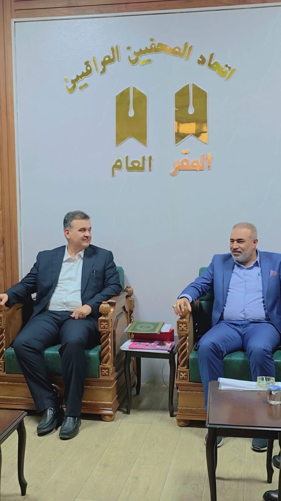 رئيس اتحاد الصحفيين العراقيين يستقبل وزير الموارد المائية الأسبق محسن عصفور الشمري..