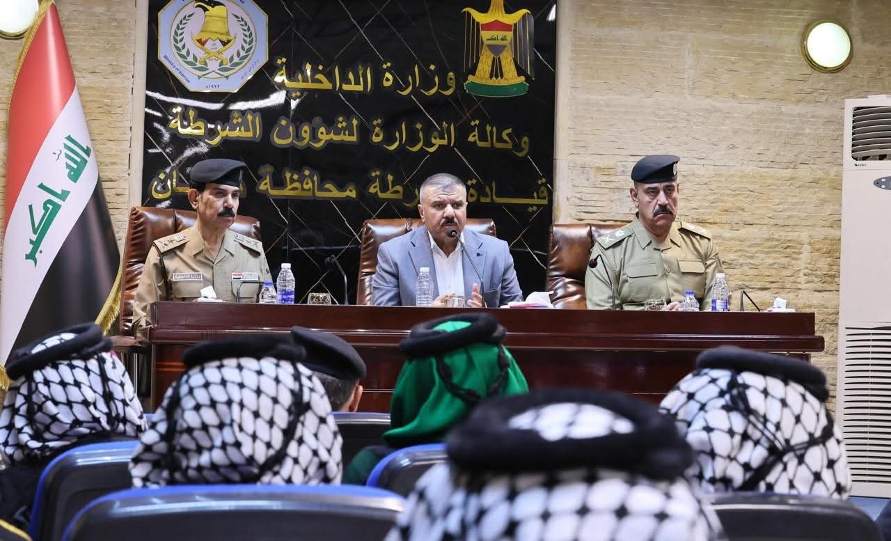 وزير الداخلية يؤكد لشيوخ ووجهاء محافظة ميسان  دعم الأمن المناطق
